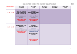 2016-2017 güz dönemi vize mazeret sınav programı