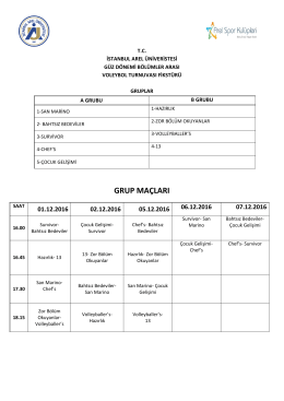 Güz Dönemi Bölümlerarası Voleybol Turnuva Fikstürü
