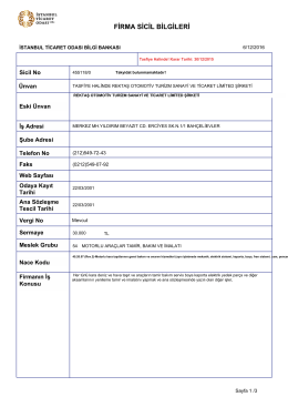 firma sicil bilgileri