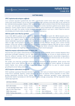 Haftalık Bülten - Türkiye İş Bankası A.Ş.