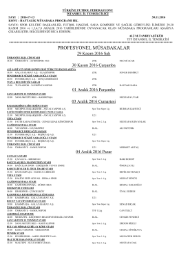 profesyonel müsabakalar - TFF İstanbul İl Temsilciliği