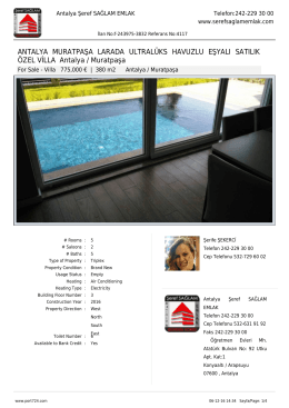 ANTALYA MURATPAŞA LARADA ULTRAL&Uuml;KS HAVUZLU EŞYALI