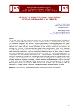 the concepts of sounds of secondary school students investigation