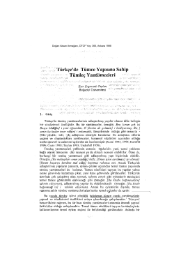 Türkçede Tümce Yapsna Sahip Tümleç Yantümceleri