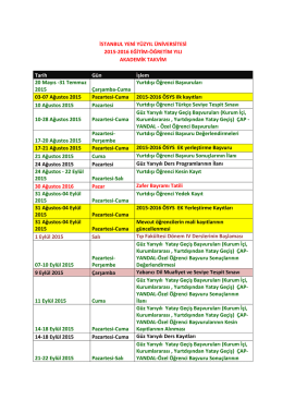 İSTANBUL YENİ Y&Uuml;ZYIL &Uuml;NİVERSİTESİ 2015