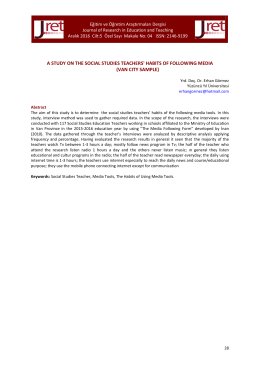 a study on the social studies teachers` habits of following media