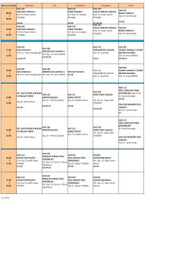 28.11-2.12.2016 Pazartesi Salı &Ccedil;arşamba Perşembe Cuma 09:00