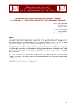 the awareness of turkish teacher candidates about tales and the