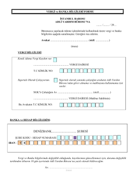 Vergi Banka Bilgileri Formu
