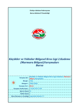 Bursa Küçükler ve Yıldızlar Bölgesel Kros Ligi 2.Kademe (Marmara