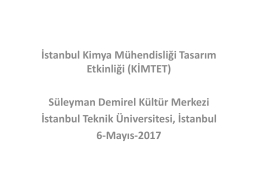 Kimtet-Presentation - İstanbul Teknik Üniversitesi Kimya