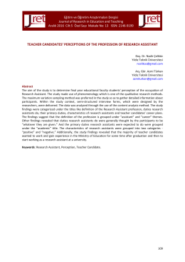 teacher candidates` perceptions of the profession of research assistant