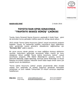 toyota`dan kpss sınavında “trafikte sessiz sürüş”