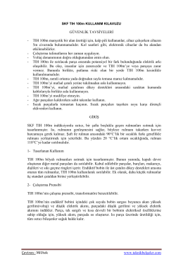 SKF TIH100m Rulman Isıtma Cihazı Kullanım Kılavuzu