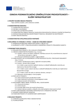 OSNOVA PODNIKATELSKÉHO ZÁMĚRU/STUDIE