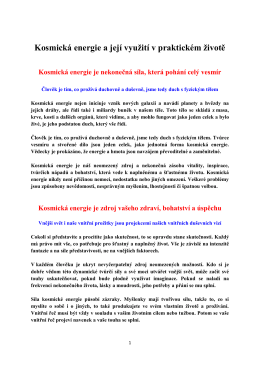 Kosmická energie a její využití v praktickém životě