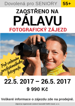 palava 2017 - Dovolená pro seniory 55+