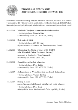 program seminářů astronomického ústavu uk