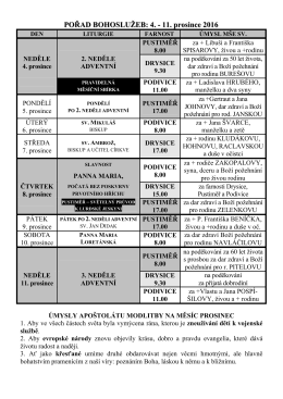 POŘAD BOHOSLUŽEB - Farnost Pustiměř