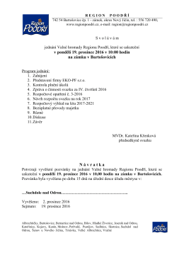 Pozv&aacute;nka VH RP 19. 12. 2016