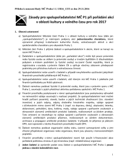 Zásady pro spolupořadatelství MČ P1 při pořádání akcí v