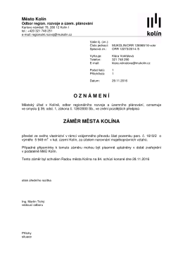 O Z N &Aacute; M E N &Iacute; Z&Aacute;M R M STA KOL&Iacute;NA