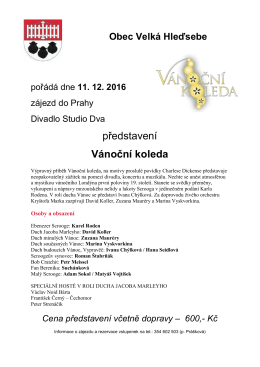 Vánoční koleda - Obec Velká Hleďsebe