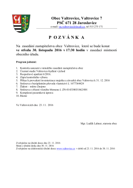 Pozv&aacute;nka na zased&aacute;n&iacute; zastupitelstva obce