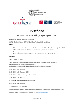 pozvánce. - Agentura pro Podnikání a Inovace