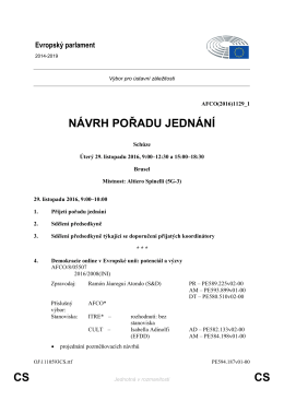 CS CS NÁVRH POŘADU JEDNÁNÍ