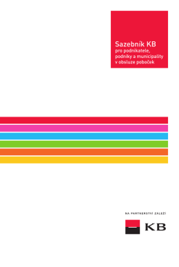 Sazebník KB pro podnikatele, podniky a municipality v obsluze