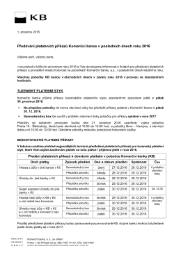 na pobočk&aacute;ch Komerčn&iacute; banky