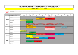 rozpis tr&eacute;ninků 28.11. - 2.12.