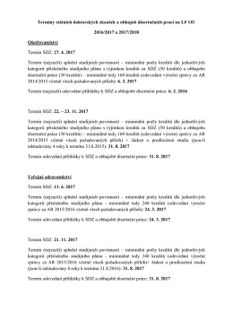 Termíny státních doktorských zkoušek a obhajob