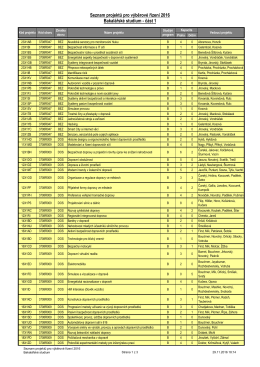 Seznam projektů pro výběrové řízení 2016 Bakalářské studium