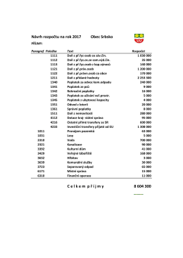 N&aacute;vrh rozpočtu na r.2017