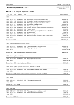 Návrh rozpočtu roku 2017