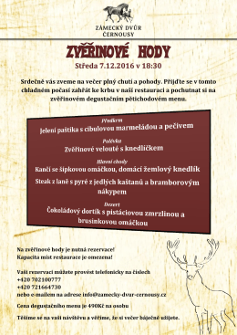 zvěřinové hody - zamecky-dvur