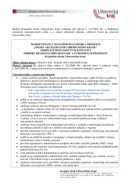 Ředitel Krajsk&eacute;ho &uacute;řadu Libereck&eacute;ho kraje vyhla&scaron;uje