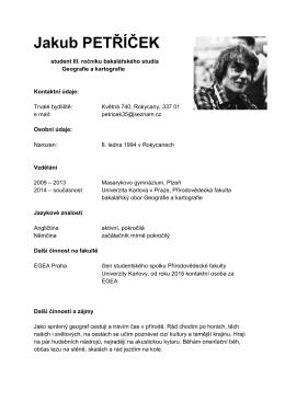 Jakub PETŘÍČEK - Přírodovědecká fakulta UK