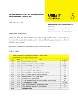 Pozvánka na zasedání Správní rady Amnesty International Česká