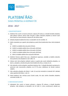 Platební řád SP ČR 2016/2017 - Svaz průmyslu a dopravy České