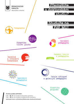 Přem&yacute;&scaron;l&iacute;te o doktorsk&eacute;m studiu? Studujte na PdF MU!