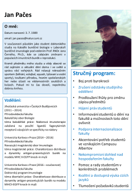 Jan Pačes - Př&iacute;rodovědeck&aacute; fakulta UK
