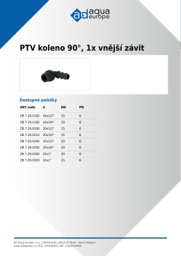 PTV koleno 90°, 1x vnější závit