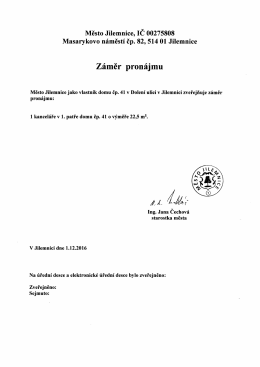 Zamer pronajmu