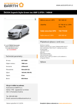 ŠKODA Superb Style Green tec 6MP 2,0TDI / 140kW