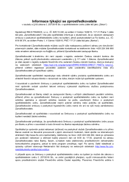 Informace týkající se zprostředkovatele
