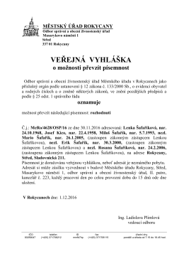 veřejná vyhláška