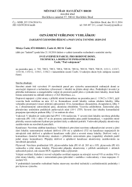Zahájení územního řízení a pozvání k ústnímu